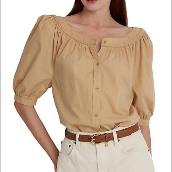 Lauren Ralph Lauren Tops - Lauren Ralph Lauren ​Button-Front Boatneck Blouse